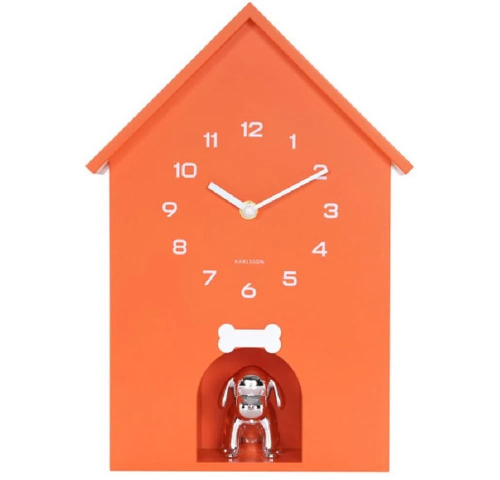 Karlsson Kuckucksuhr Dog House mit Hund Bright Orange