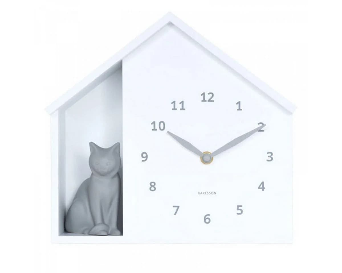 Karlsson Kuckucksuhr Katze Sitting Cat Weiß - Bild 2