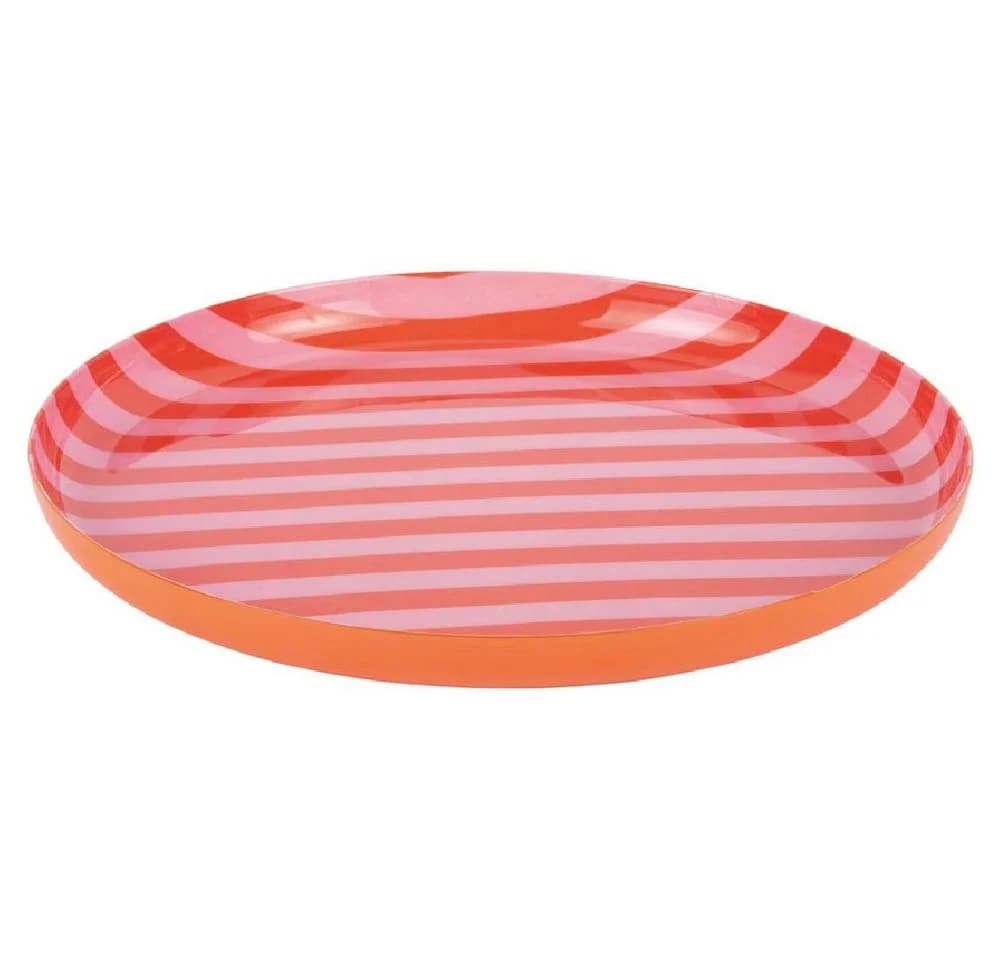 Present Time Tablett Animado Orange Rosa Gestreift 22cm