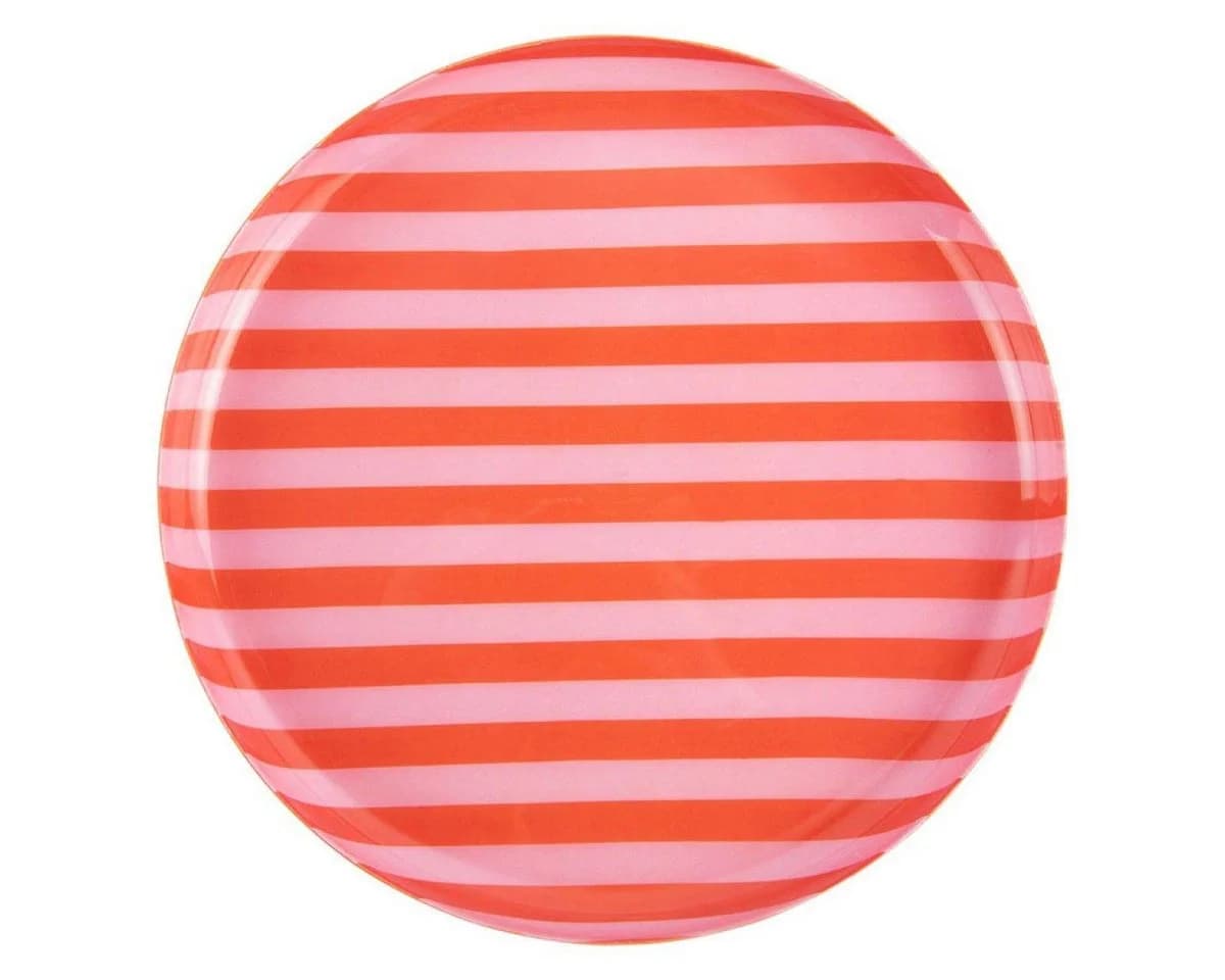 Present Time Tablett Animado Orange Rosa Gestreift 22cm - Bild 2