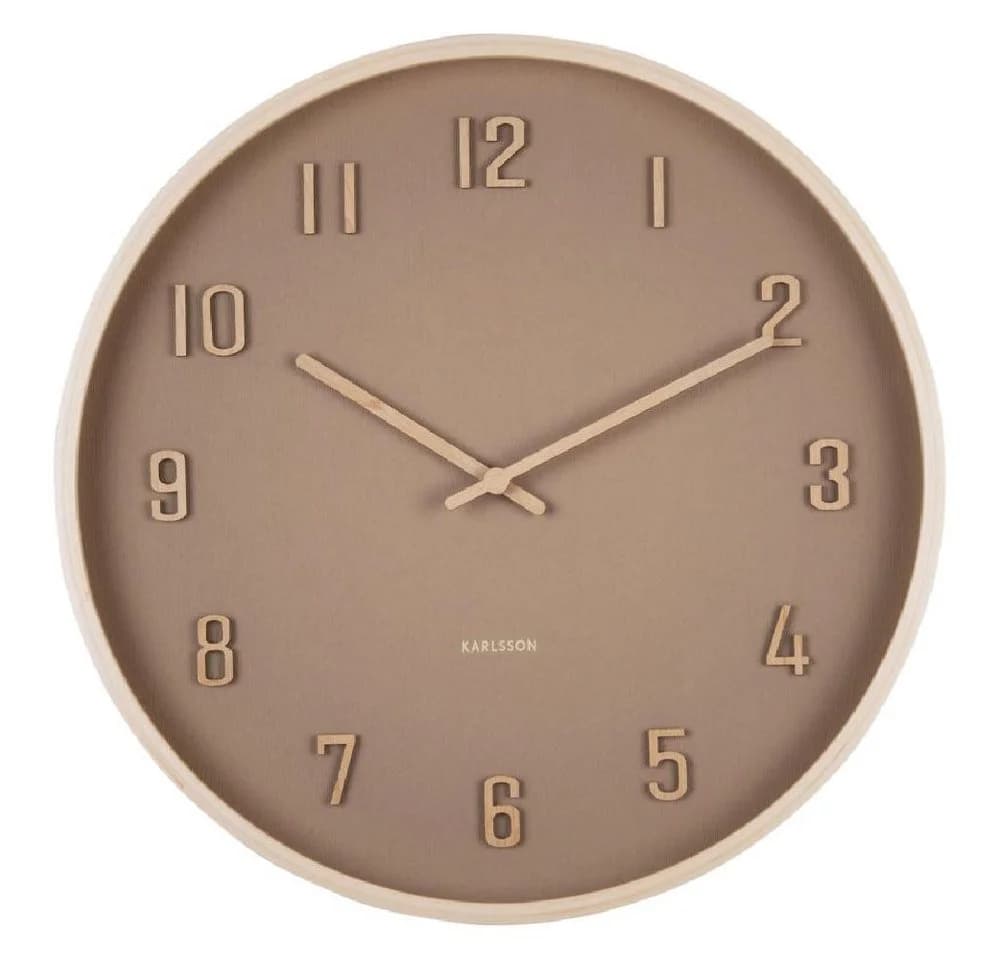 Karlsson Wanduhr Nervadura Rund Braun 40cm
