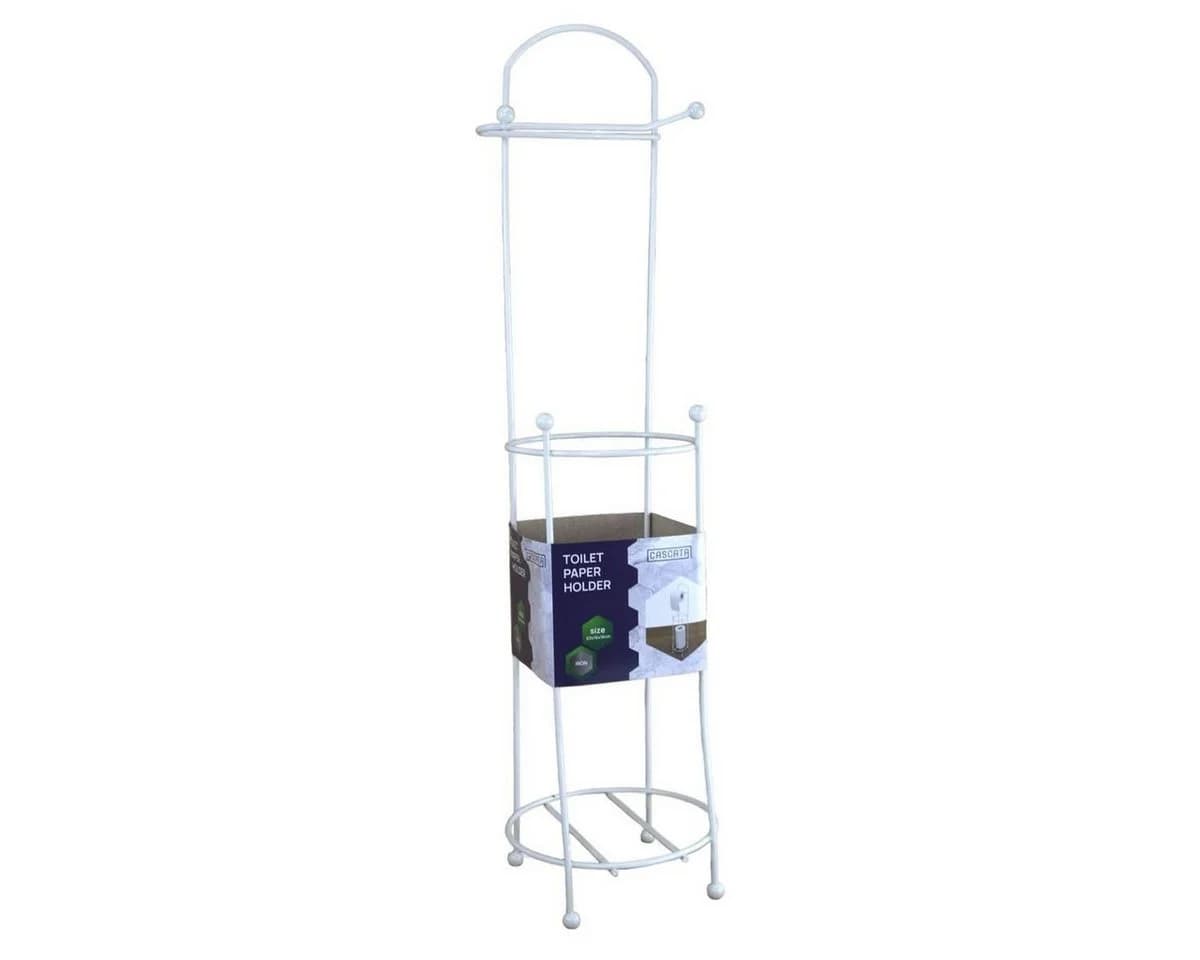 Toilettenpapierhalter Weiß Eisen mit Ablagefach