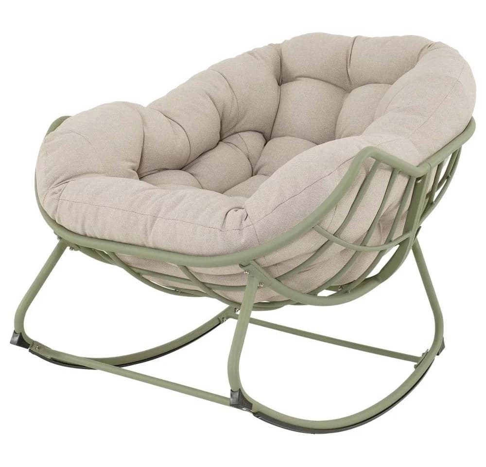 Lesli Living Schaukelstuhl COZY Beige/Grün Aluminium - Bild 2