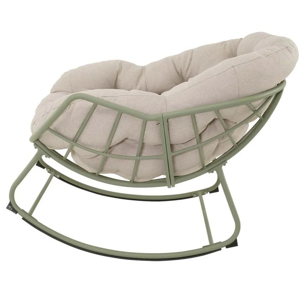 Lesli Living Schaukelstuhl COZY Beige/Grün Aluminium - Bild 3