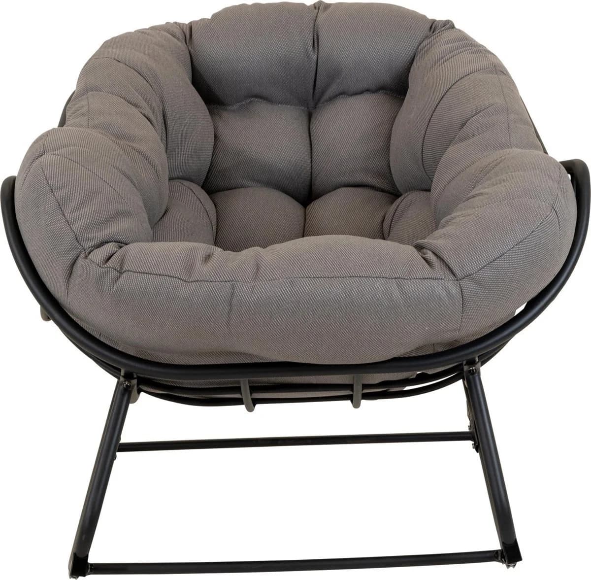 Lesli Living Schaukelstuhl Grau Schwarz Aluminium Gartenstuhl - Bild 2