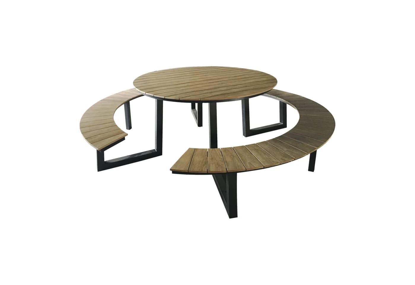 Lesli Living Picknick-Set Arezzo Rund Alu-Gestell Anthrazit