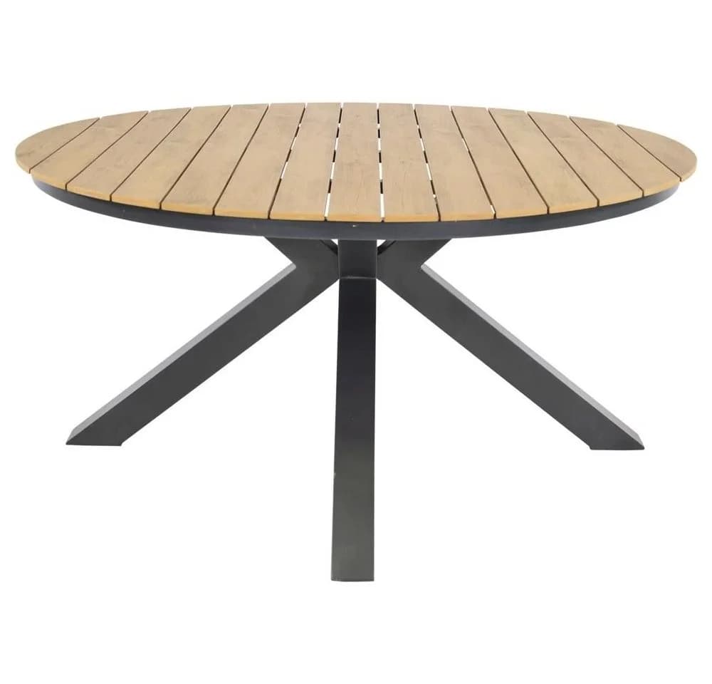 Lesli Living Gartentisch Arezzo rund 150cm Polywood Teaklook - Bild 2