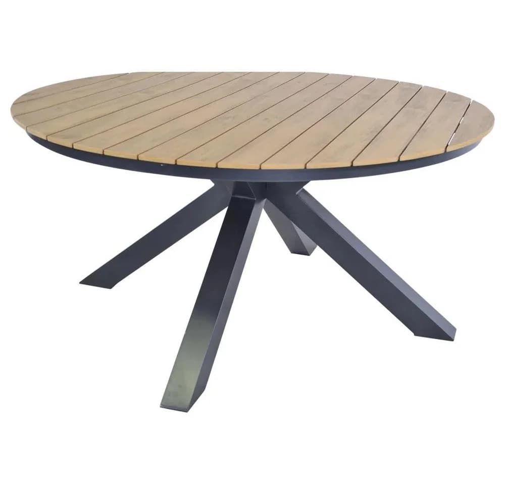 Lesli Living Gartentisch Arezzo rund 150cm Polywood Teaklook - Bild 3