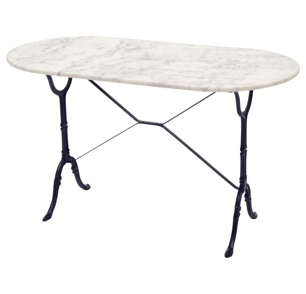 Lesli Living Gartentisch Marmor Weiß Oval