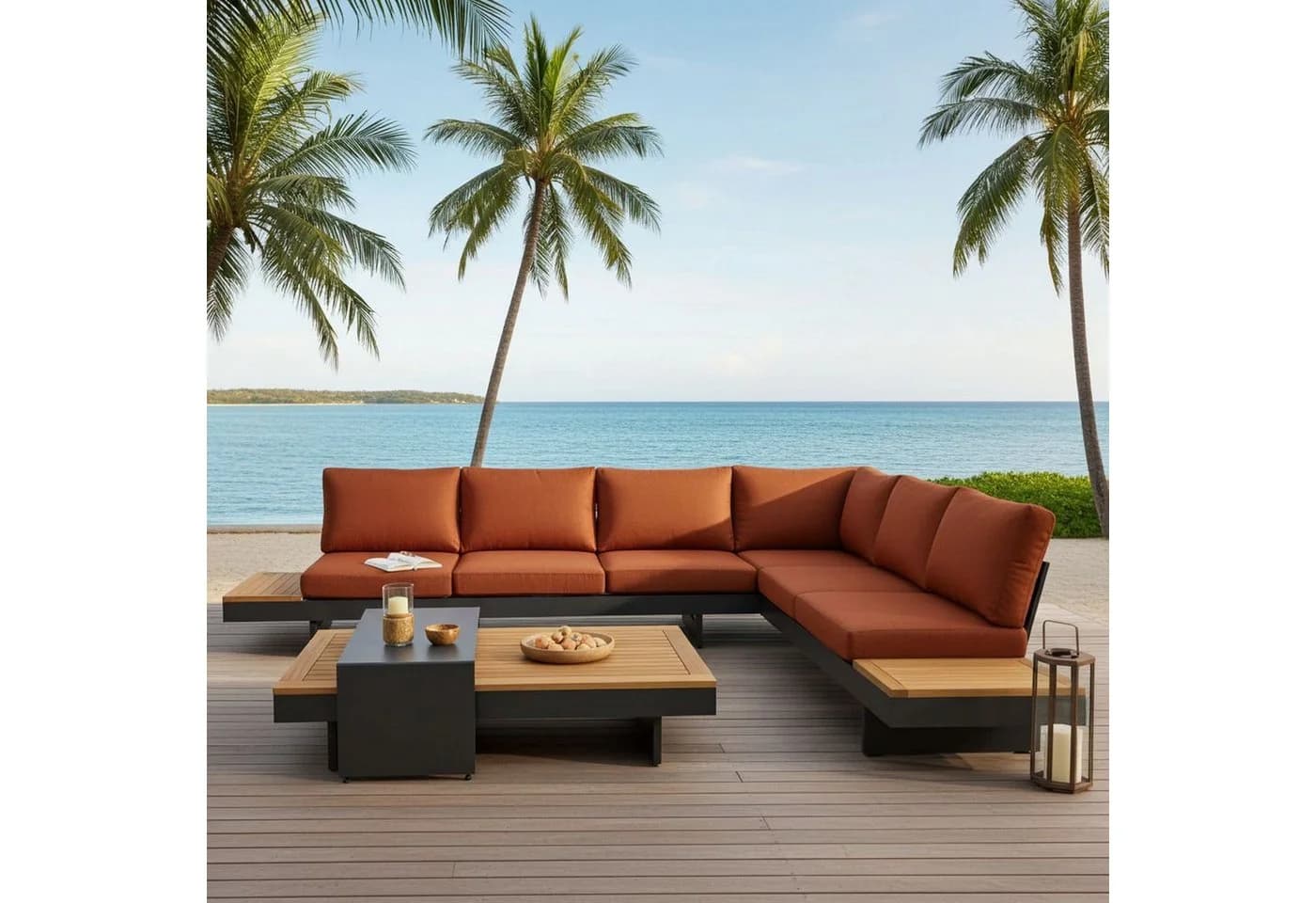 Lesli Living Gartenlounge-Set Barbados Terra Aluminium Teak - Bild 3