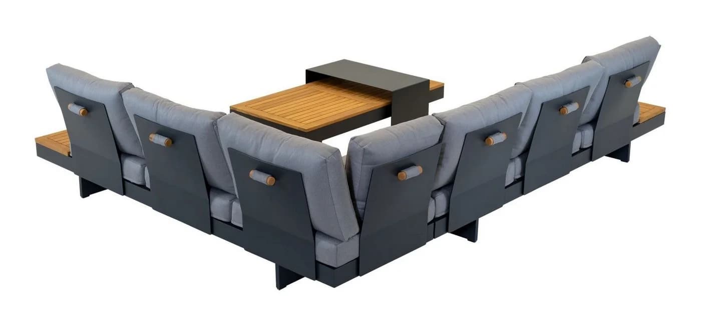 Lesli Living Gartenlounge-Set Barbados Stone 4-tlg. Anthrazit Grau - Bild 3