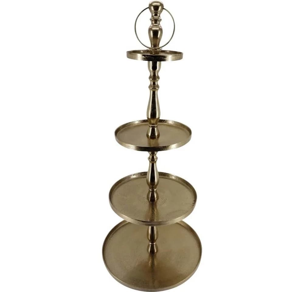 Lesli Living Dekoetagere Etagere Brush 120cm Gold 4 Etagen Servierständer