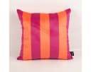 SCHÖNER LEBEN. Dekokissen Samtkissen Kissenhülle Streifen Orange Pink Bild 1