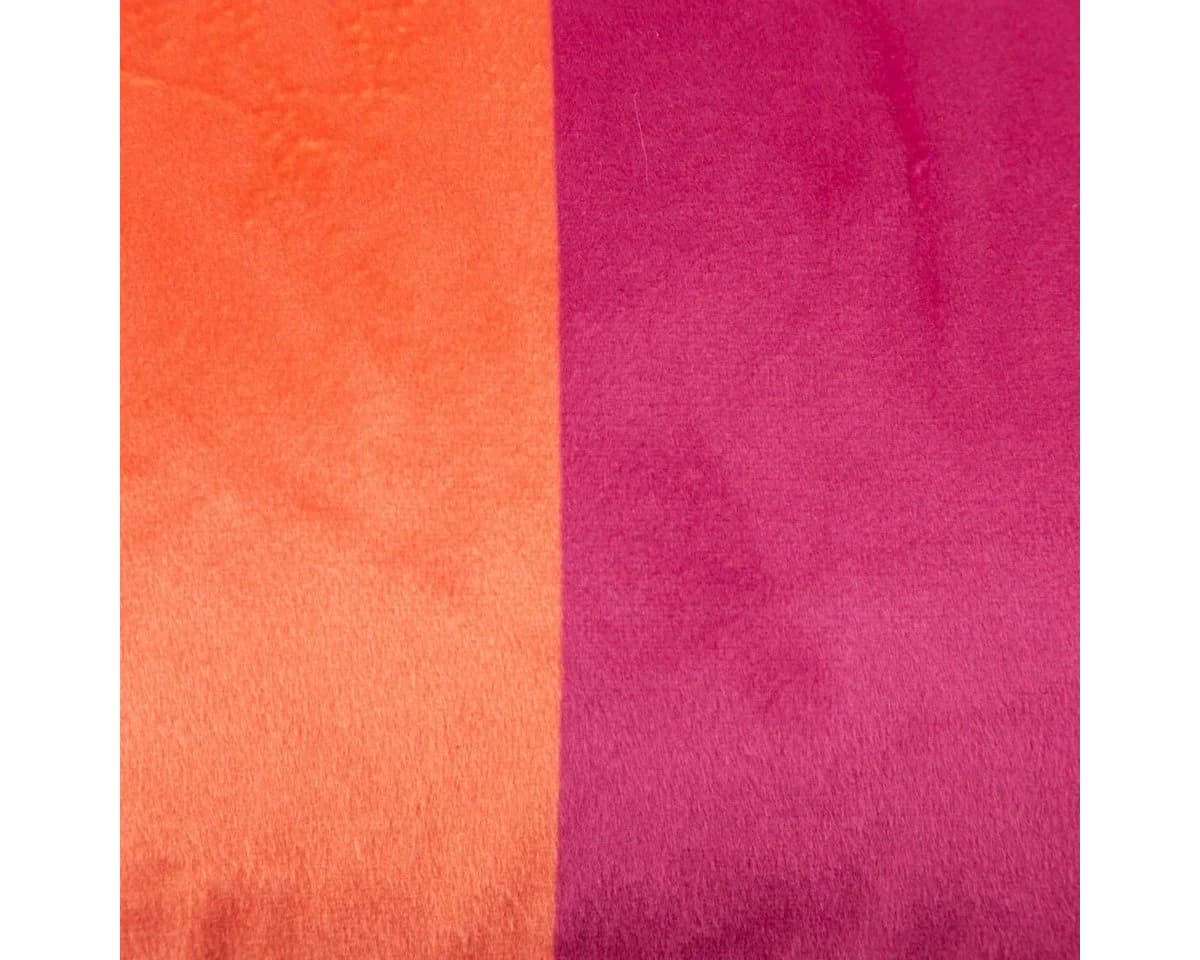 SCHÖNER LEBEN. Dekokissen Samtkissen Kissenhülle Streifen Orange Pink - Bild 4
