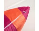 SCHÖNER LEBEN. Dekokissen Samtkissen Kissenhülle Streifen Orange Pink Bild 5