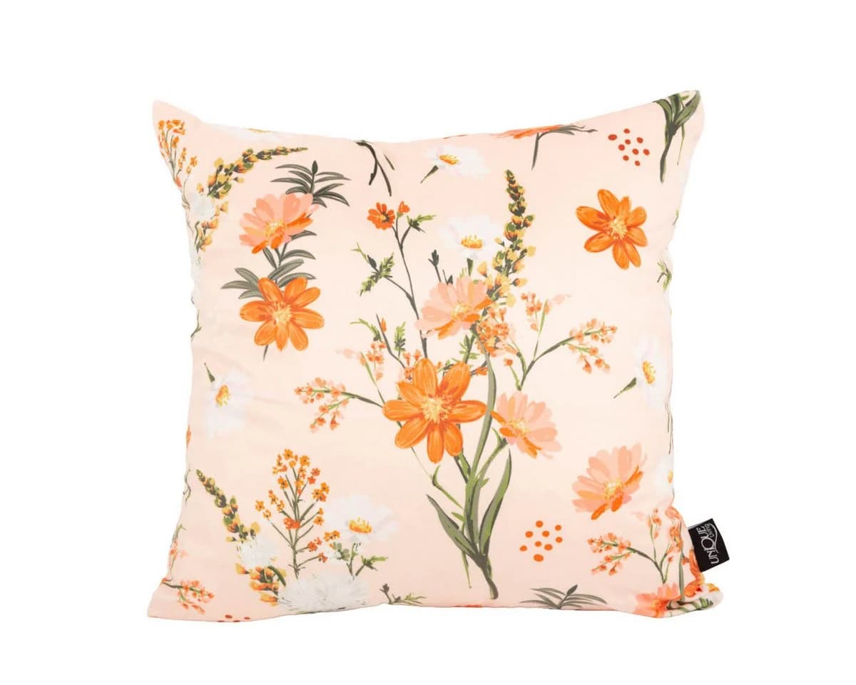 Schöner Leben Samtkissenhülle Blumenmotiv Apricot Orange 45x45 cm - Bild 2