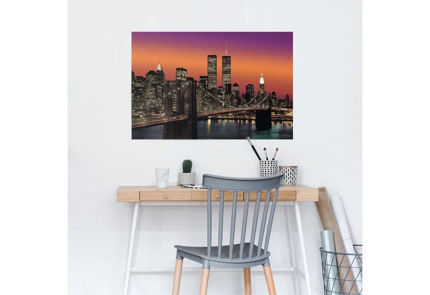 Reinders! Poster New York Brooklyn Brücke Orange Maxi