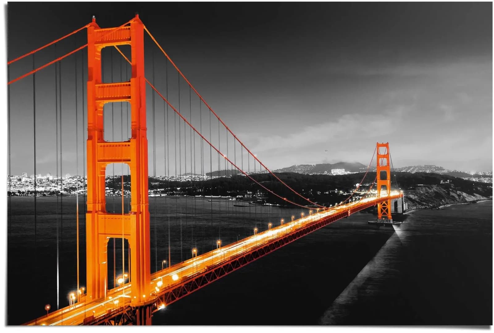 REINDERS Poster San Francisco Golden Gate Brücke Orange