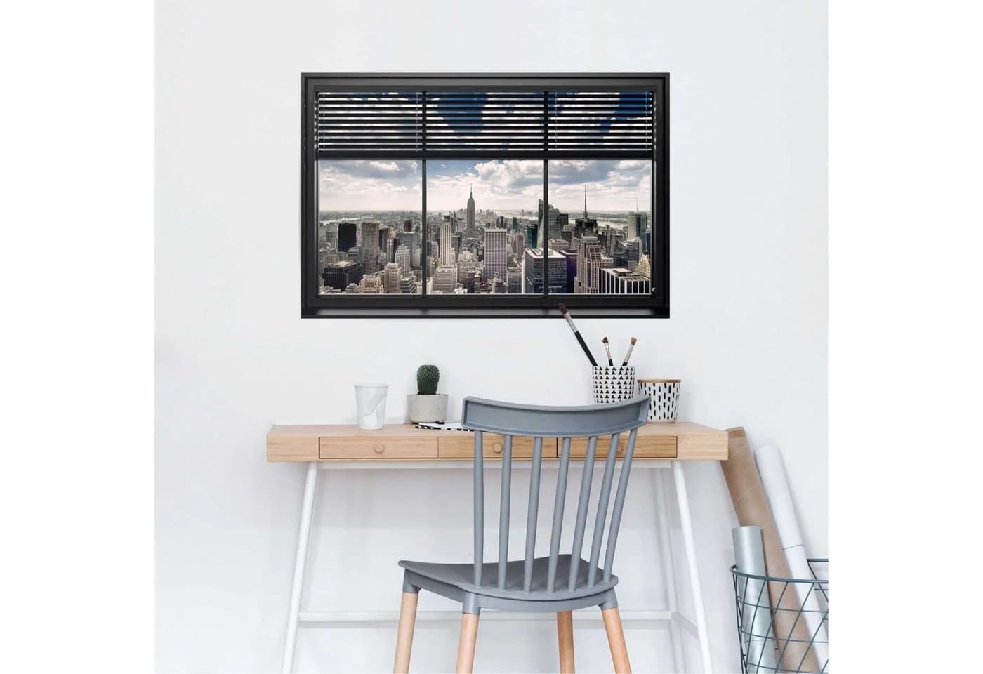 REINDERS Poster New York Fensterblick Bunt Maxi-Format