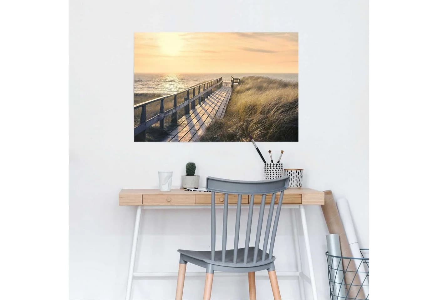 REINDERS Poster Weg zum Strand Khaki Maxi