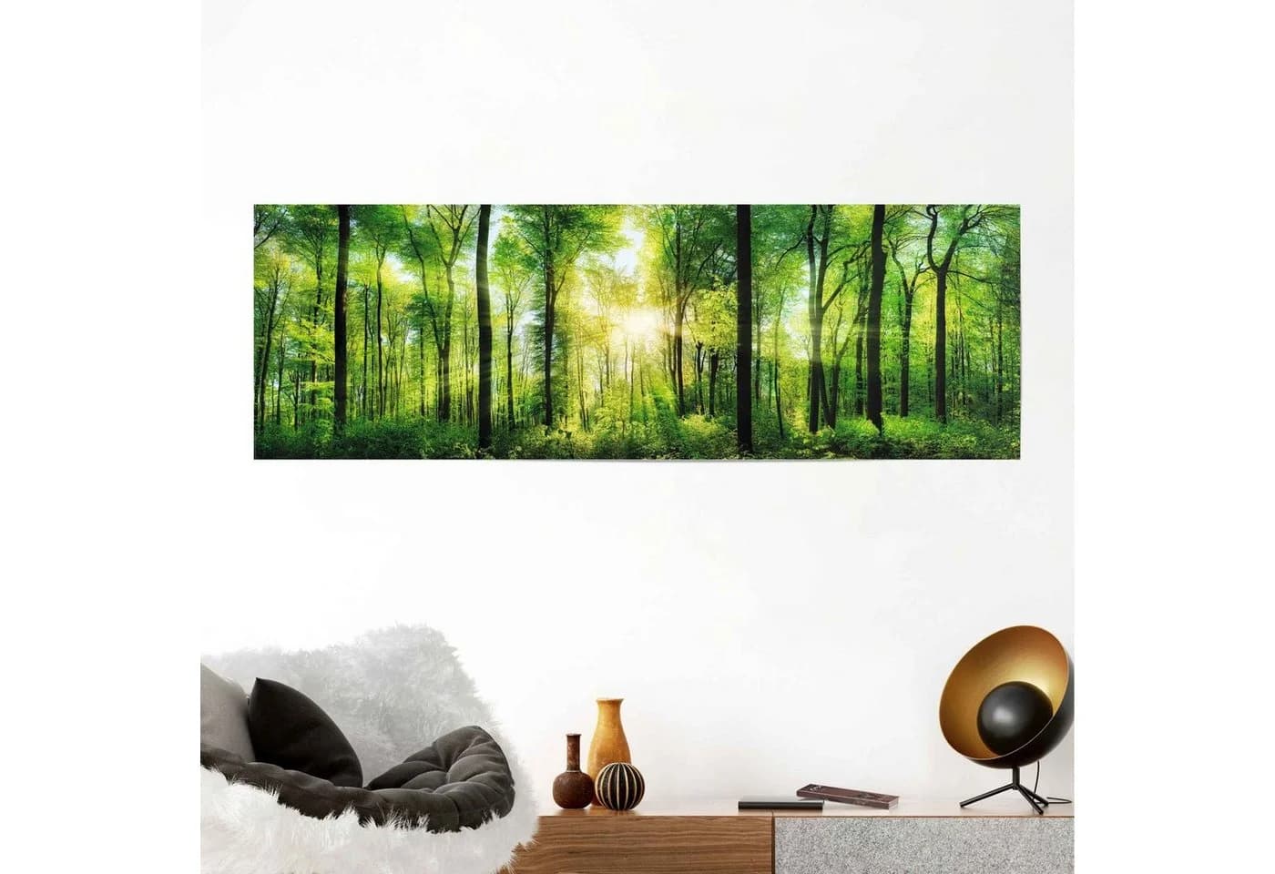 Reinders Poster Sommerwald Grün Panorama 158x53cm