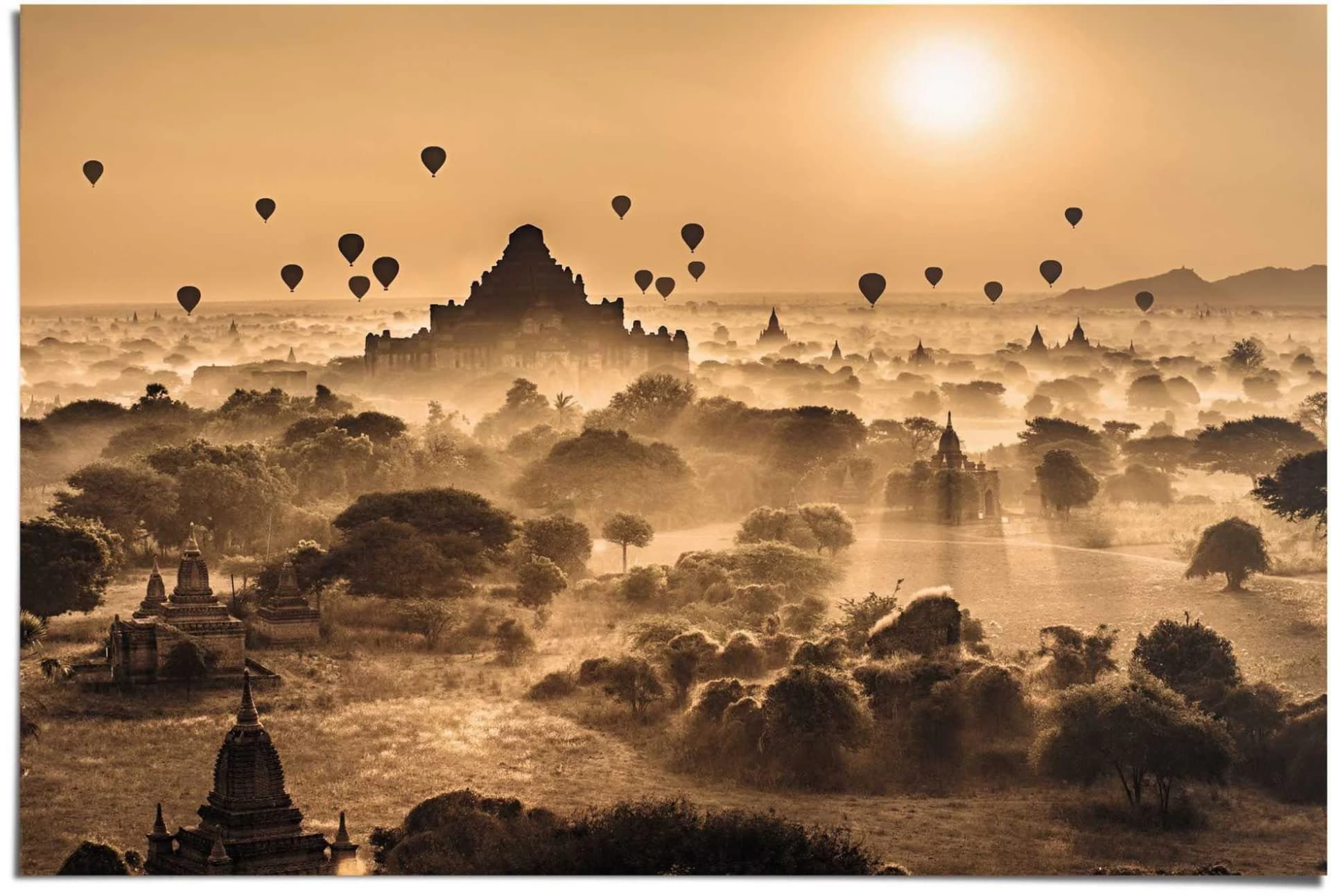 Poster REINDERS Märchenhafter Sonnenaufgang Braun