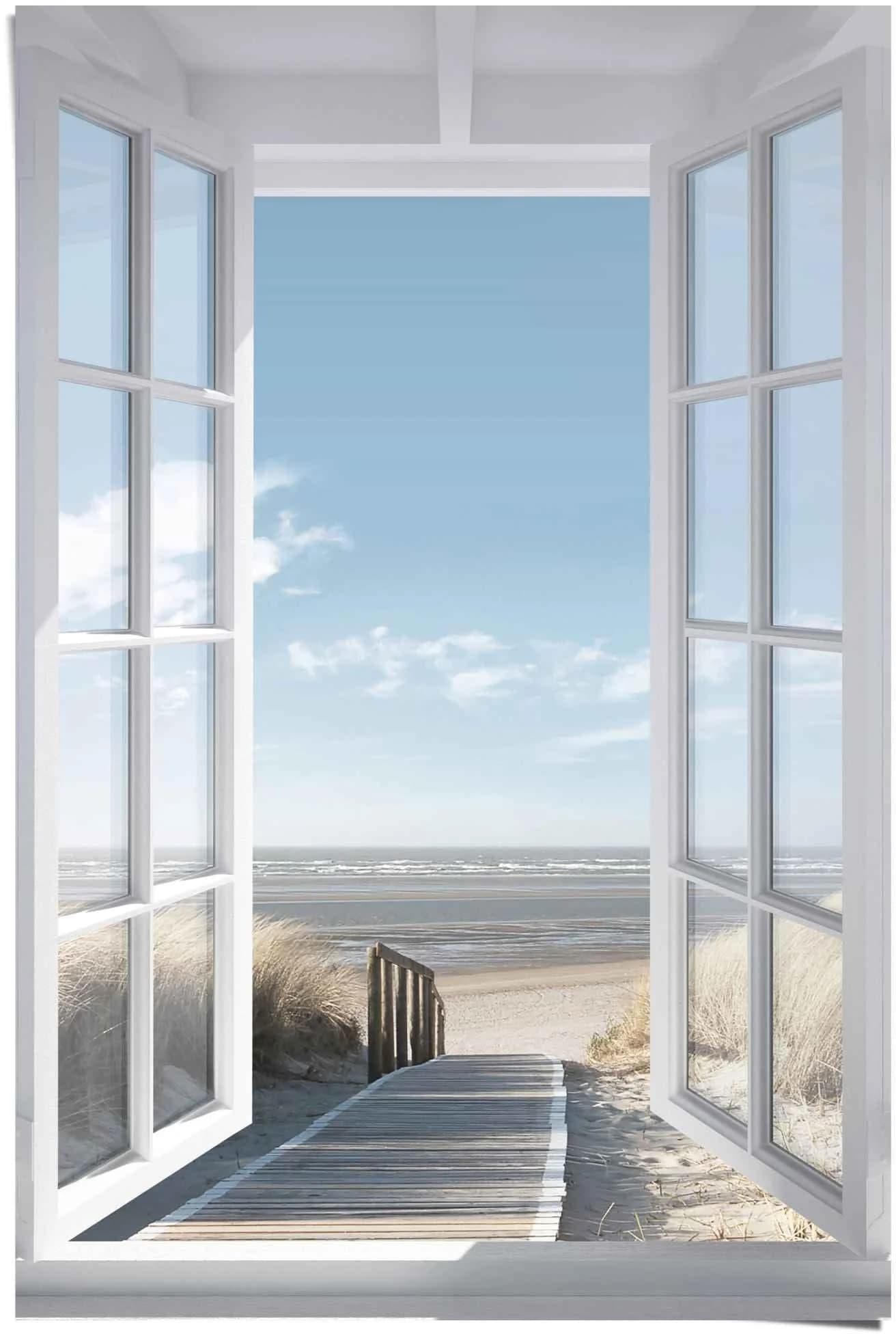 Reinders Poster Fensterblick Nordsee Blau Maxi - Bild 4