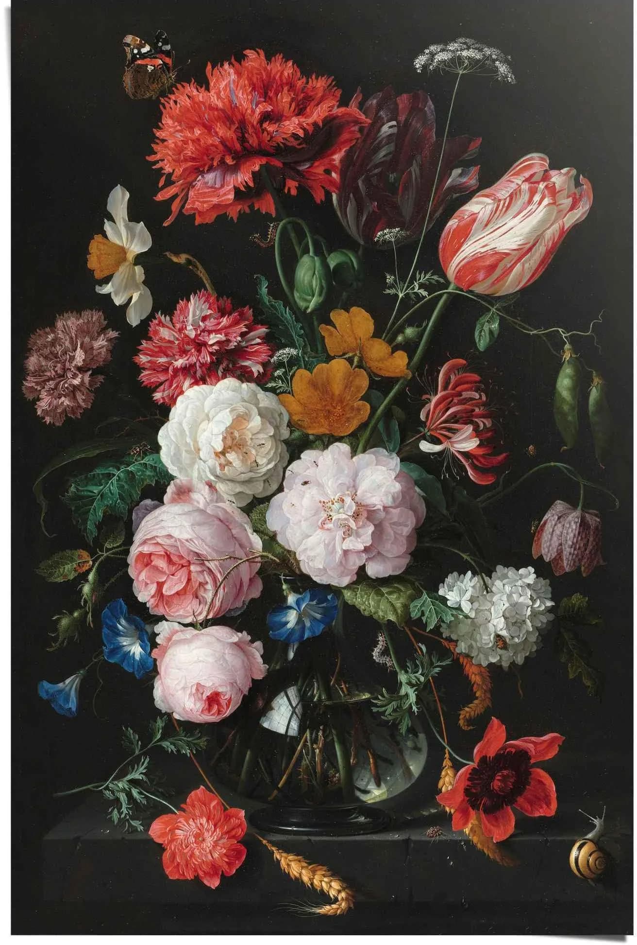 Reinders Poster Stillleben mit Blumenvase Bunt