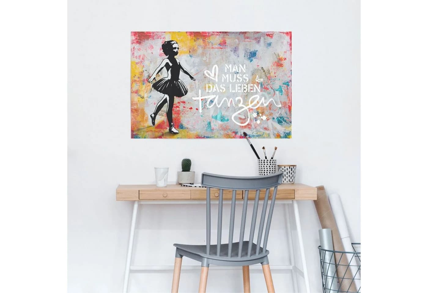 Reinders Poster "Man muss das Leben tanzen" Bunt Maxi Format