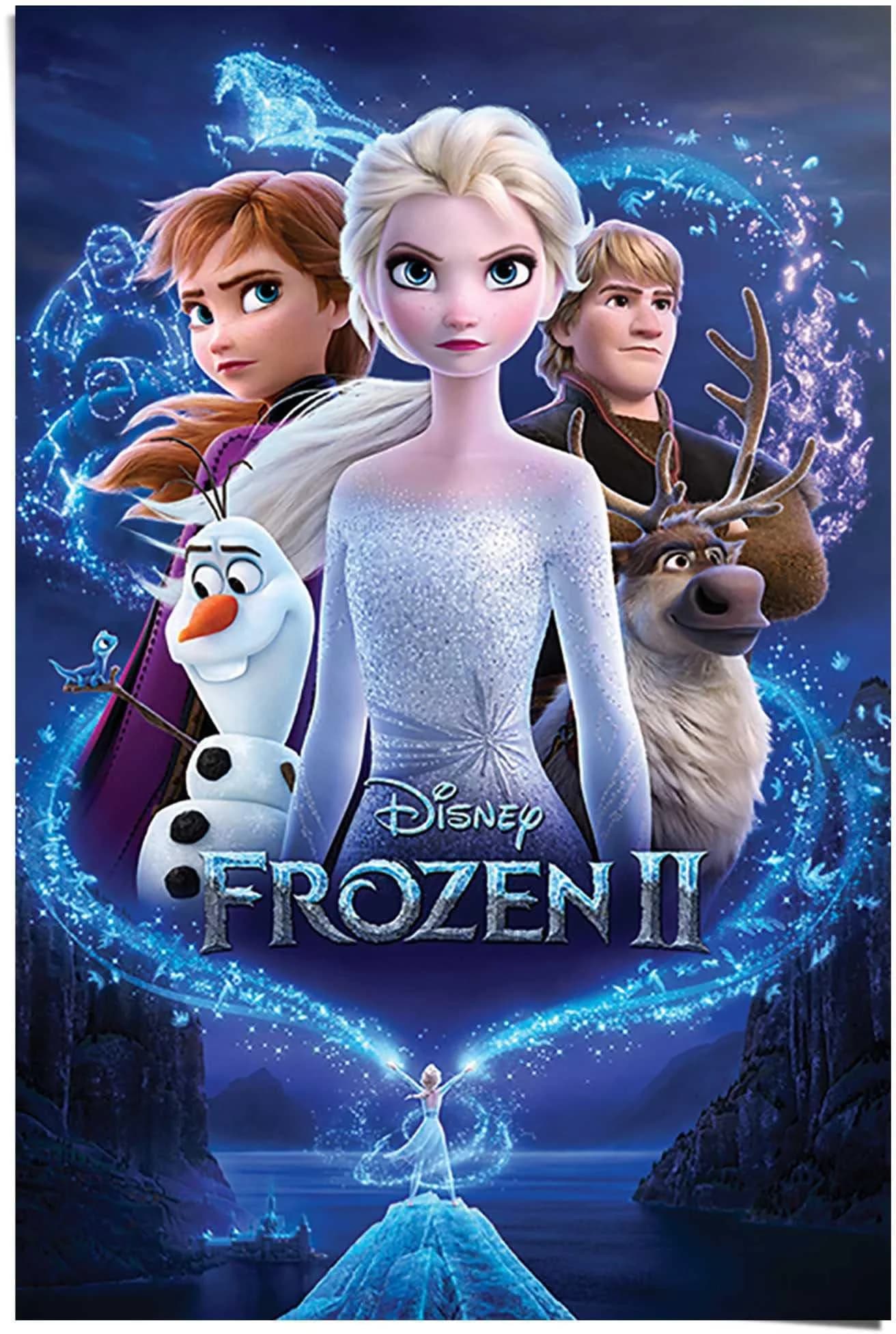 Poster REINDERS "Frozen 2 Filmplakat - Disney - Elsa - Anna" Blau