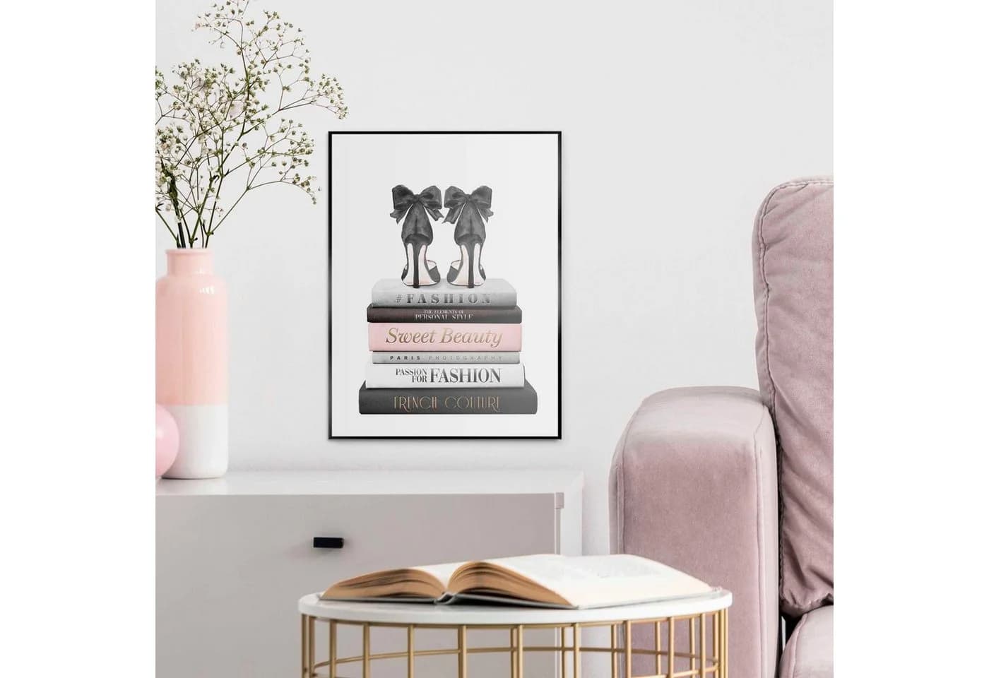 REINDERS Poster Fashion Bücher Schwarz MDF Wanddekoration