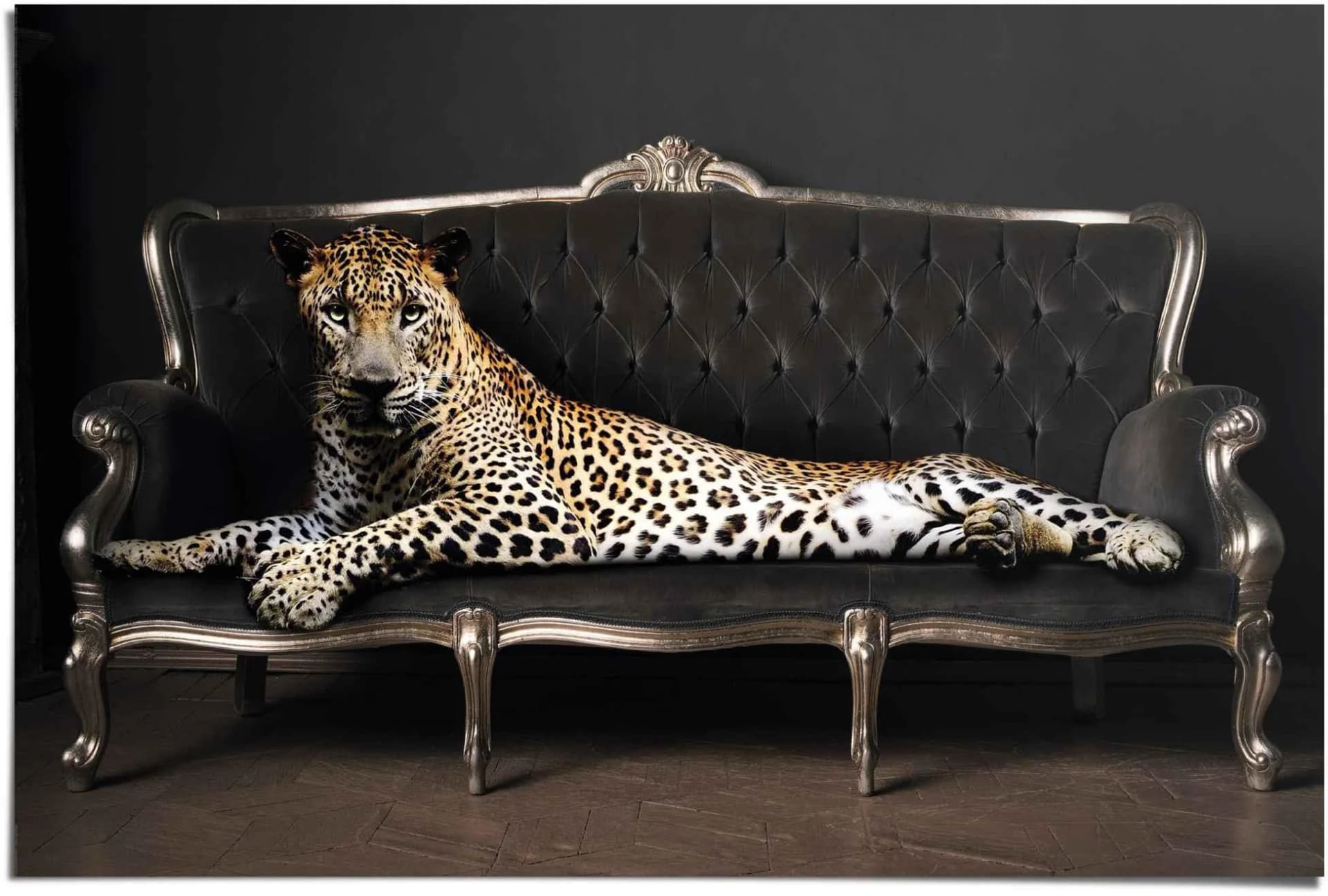 Reinders Poster Leopard Chic Panther Liegend Schwarz Maxi