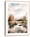 Poster REINDERS "Bergsee" Beige MDF Wanddekoration Bild 2