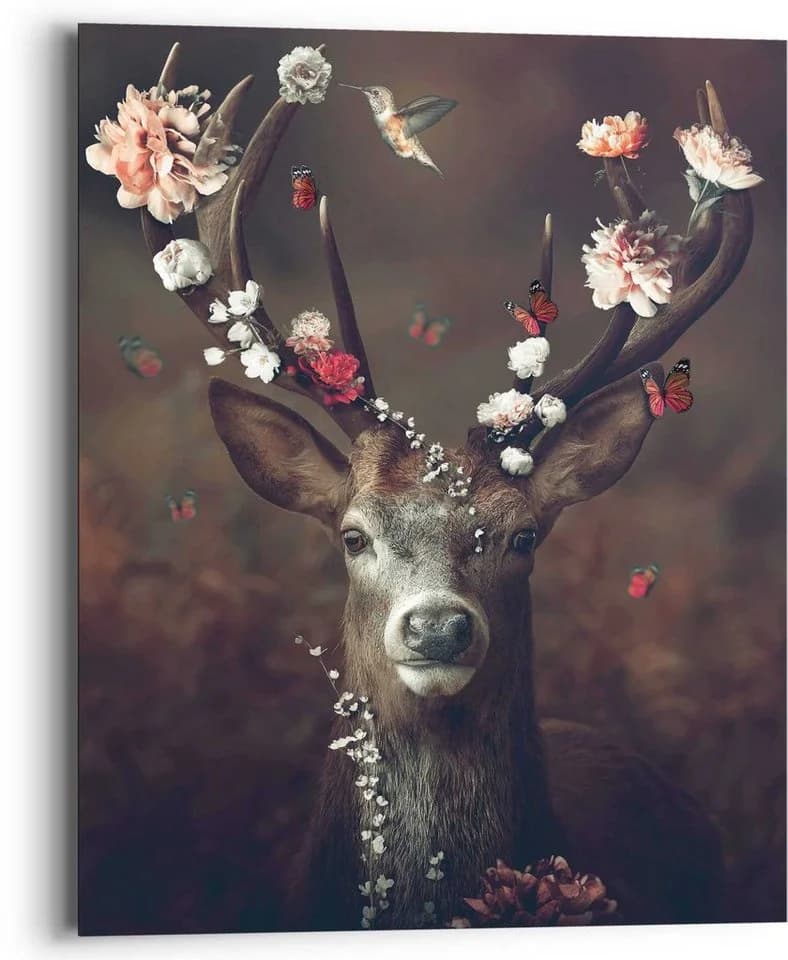 Reinders Wandbild Hirsch Braun