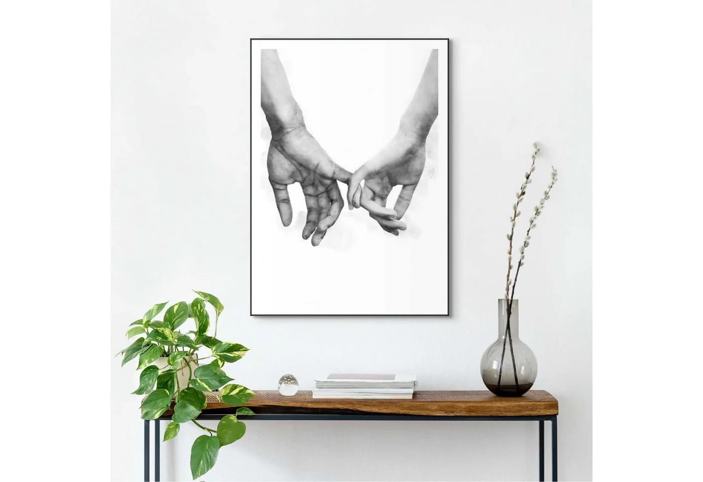 REINDERS Kunstdruck Liebe Schwarz Weiß MDF Wanddekoration