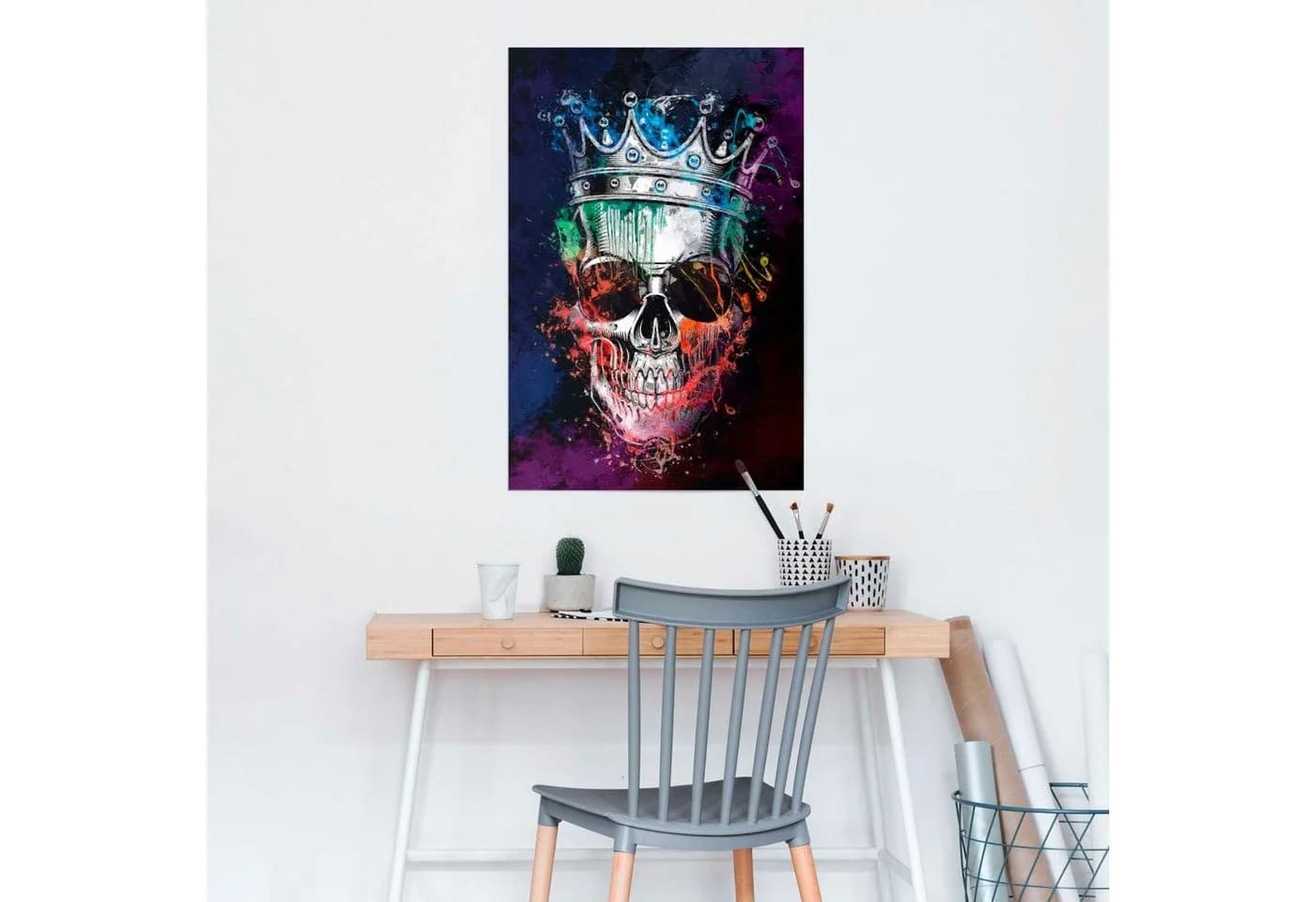 Reinders Graffity Totenkopf Poster Schwarz Maxi Format