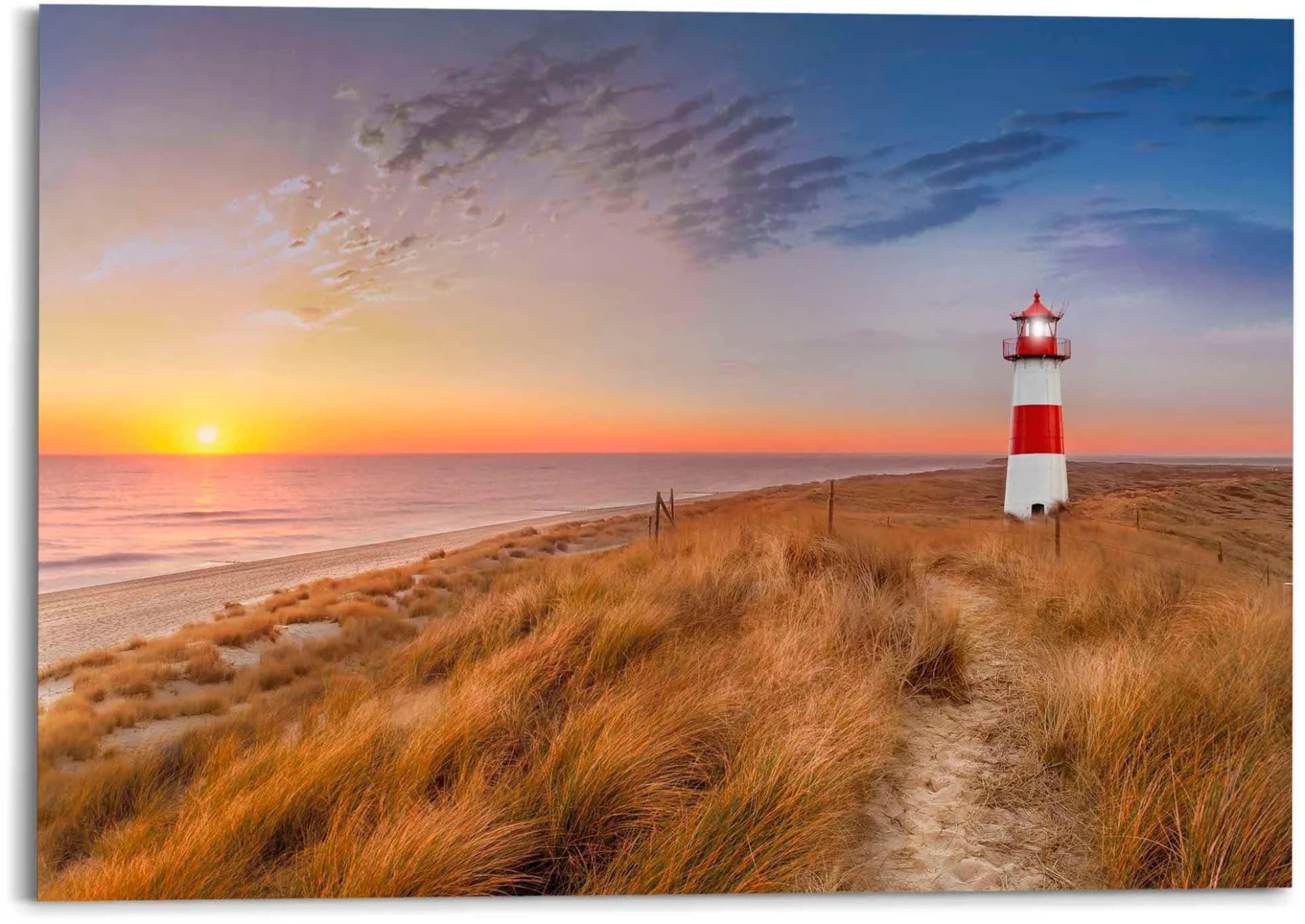 REINDERS Deco-Panel Leuchtturm Bunt XXL Wandbild