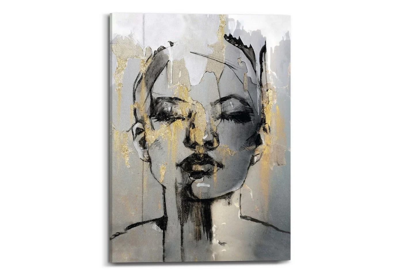 REINDERS Leinwandbild Goldenes Gesicht Gold 50x70 cm - Bild 2