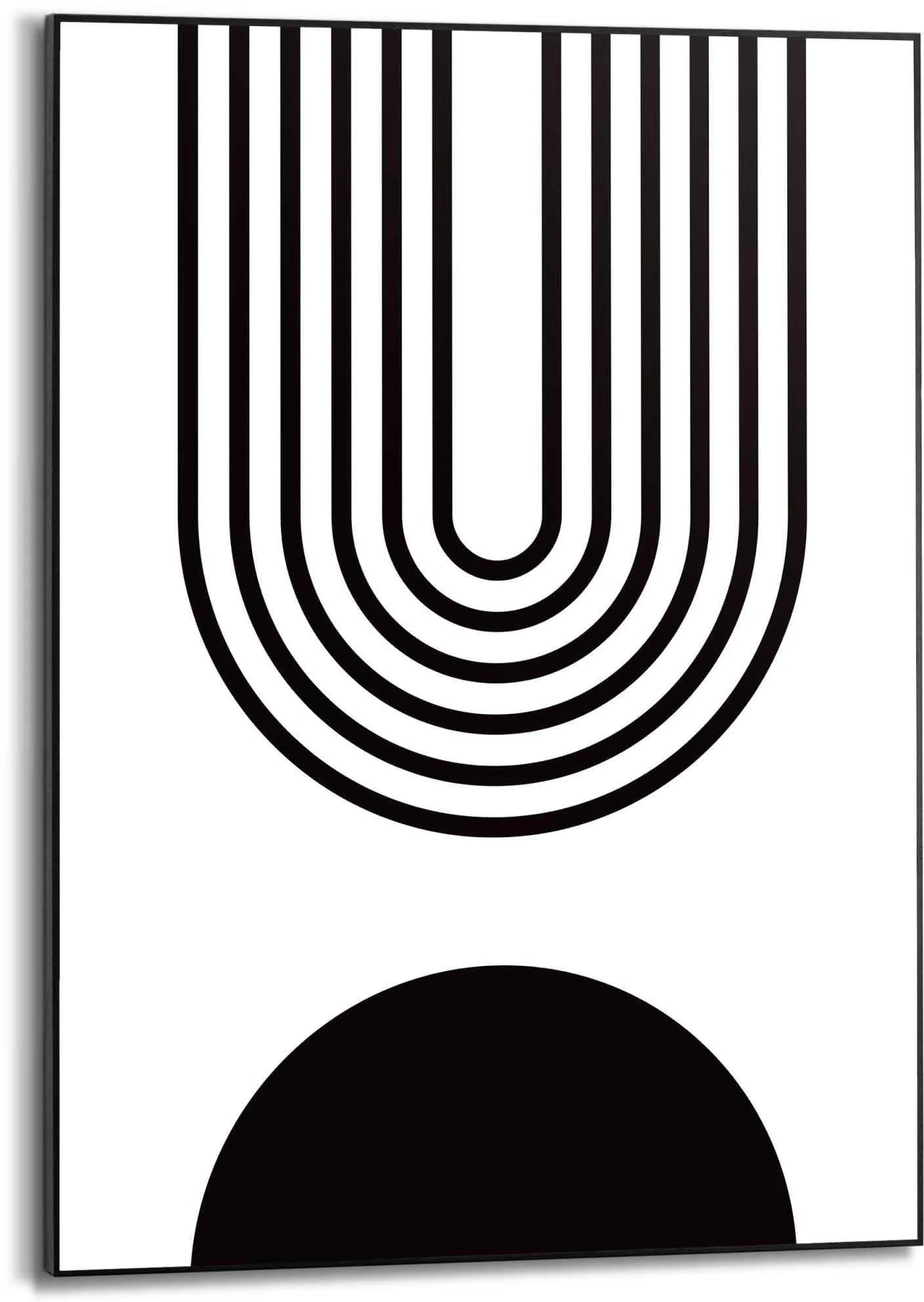 Poster REINDERS Abstrakt Schwarz Weiß MDF Rahmen - Bild 5