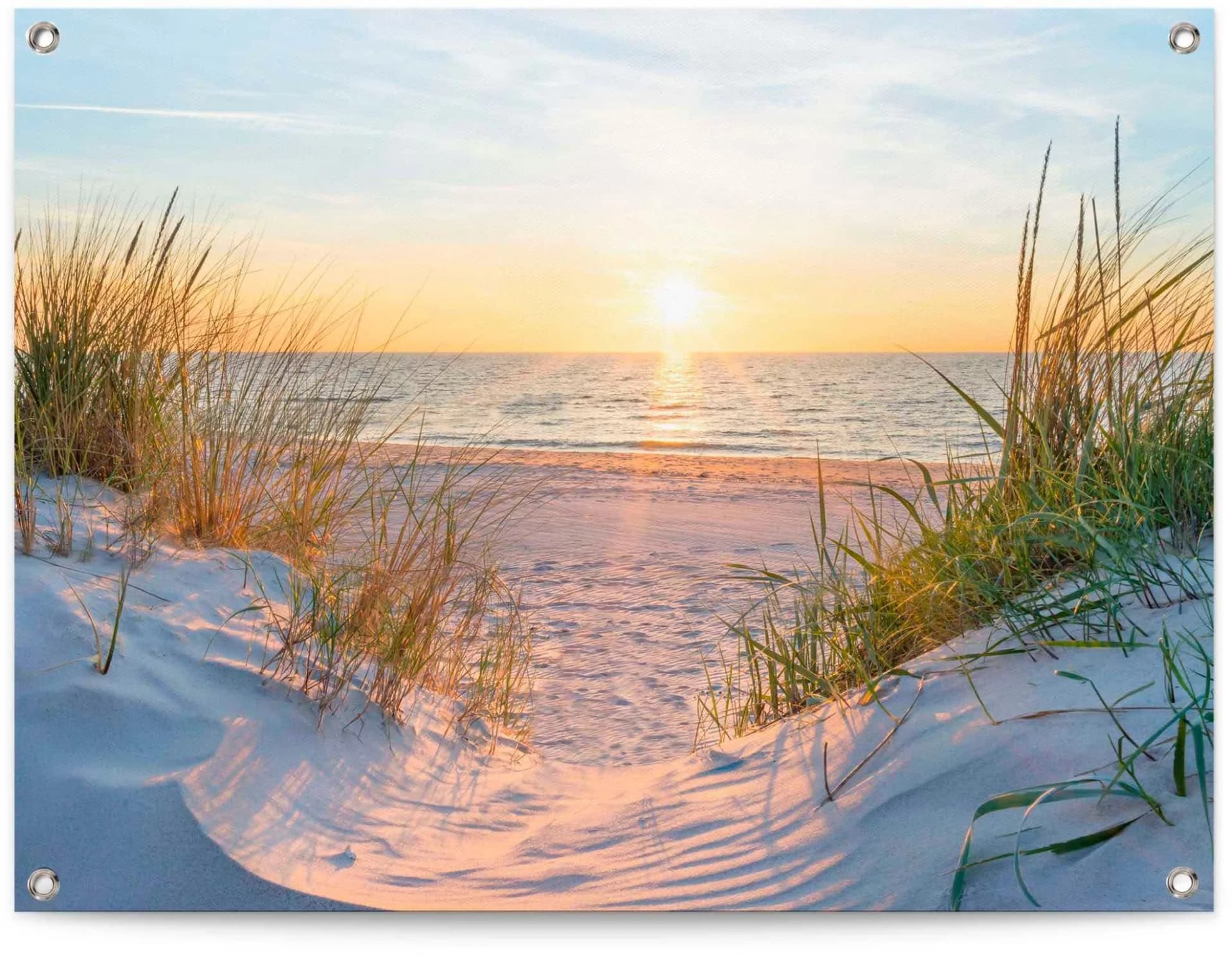 REINDERS Gartenposter Sonnenuntergang Beige Leinwand