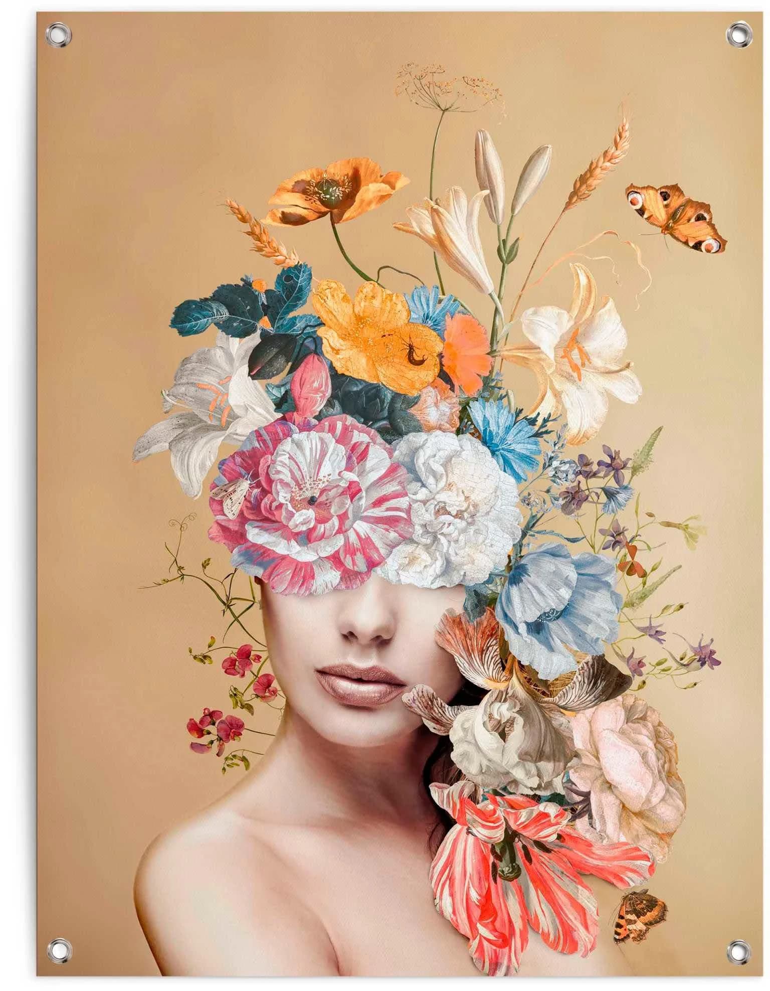 Poster REINDERS 'Blumig' - Bunt, 60x80cm, Leinwand