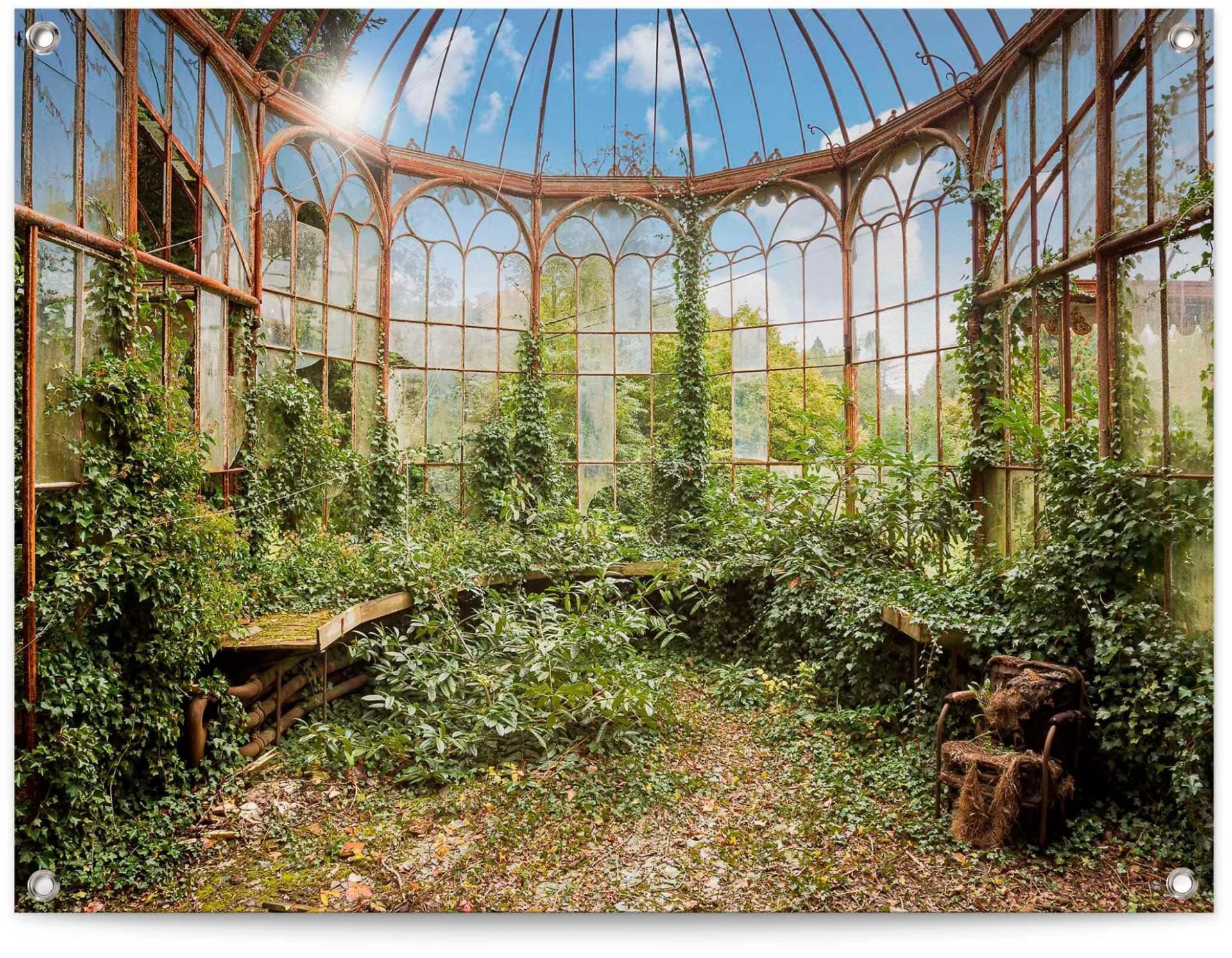 REINDERS Gartenpavillon Poster Leinwand grün 80x60cm