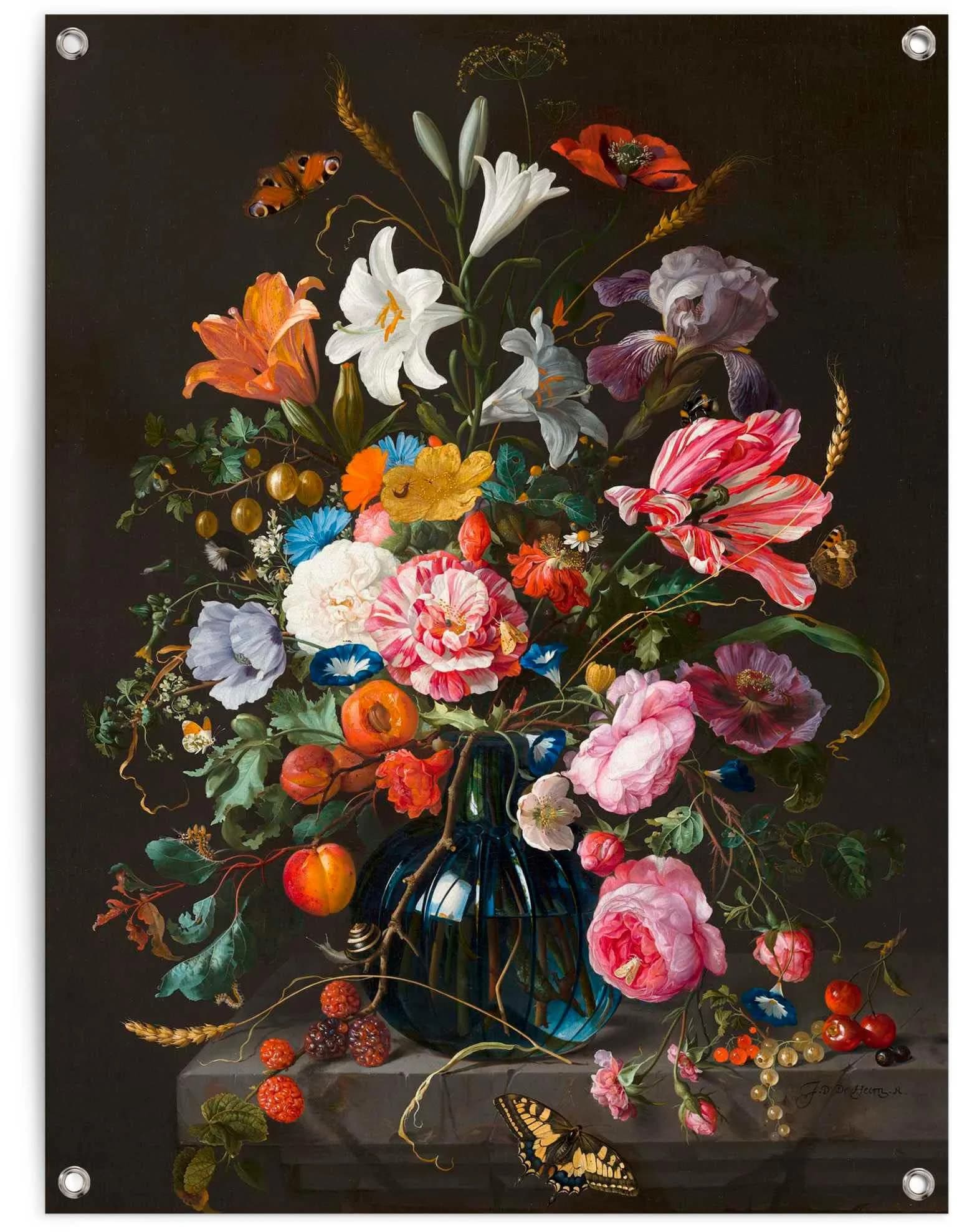 Poster REINDERS 'Vase mit Blumen' - Bunte Leinwand 60x80cm