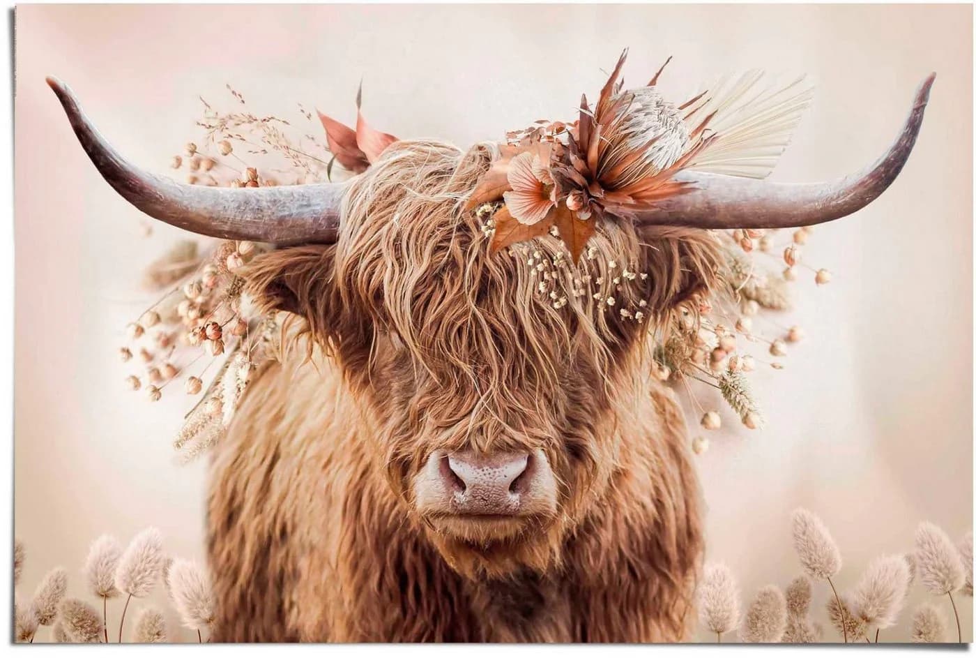 Poster REINDERS Highlander in Blumen Beige Wanddekoration - Bild 2