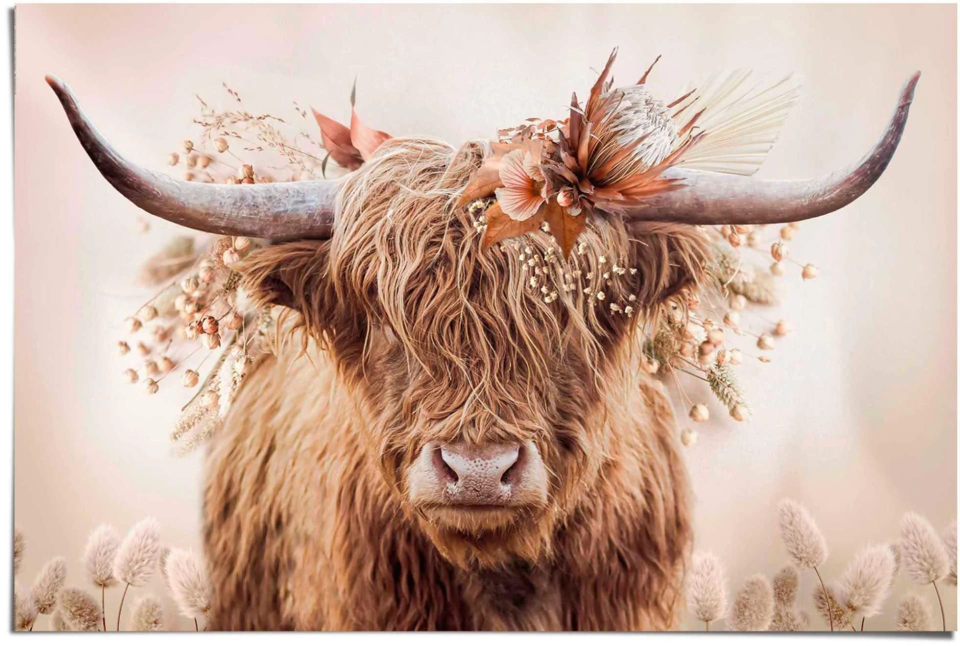 Poster REINDERS Highlander in Blumen Beige Wanddekoration - Bild 3