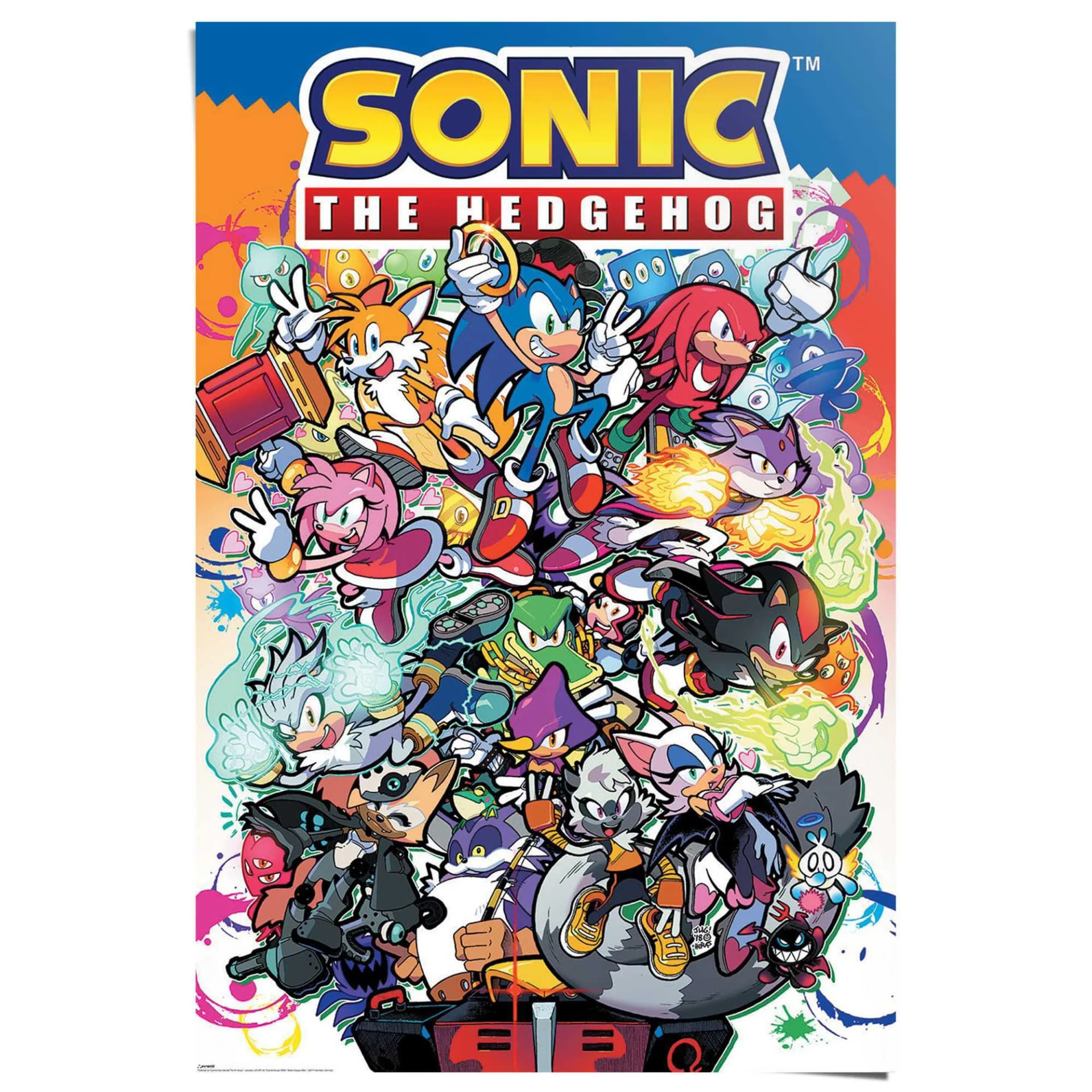 Poster REINDERS Sonic The Hedgehog Comic Charaktere