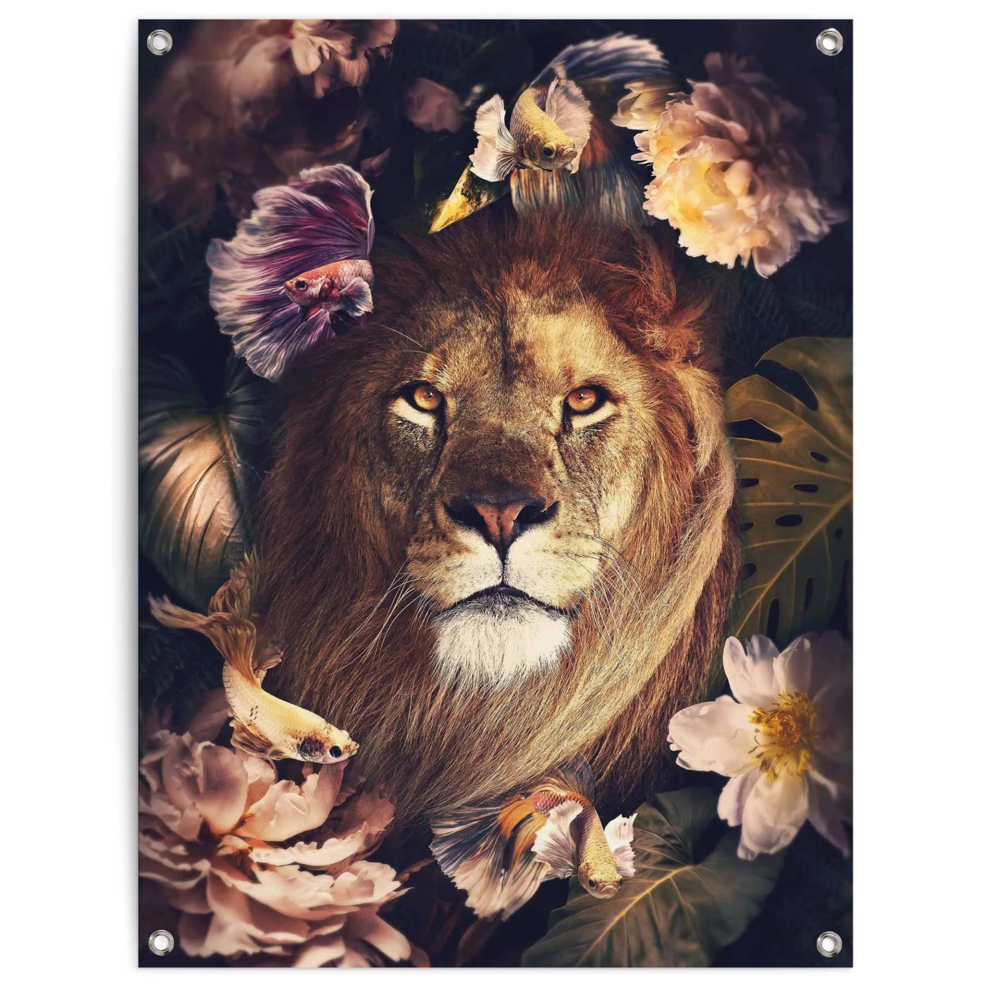 REINDERS Poster Dschungel-Löwe Braun 60x80 cm Leinwand