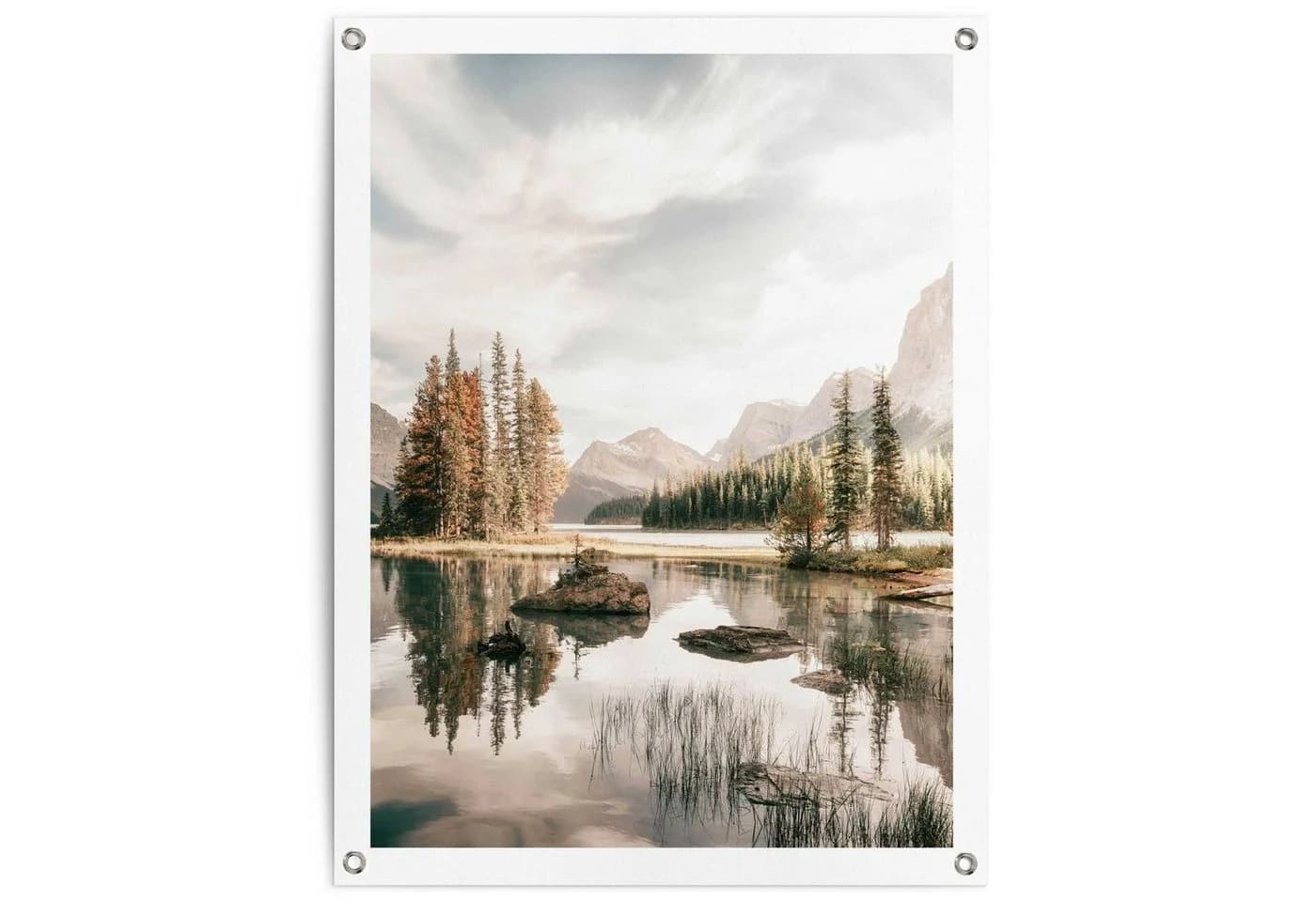 Poster REINDERS Bergsee - Beige Leinwandposter 60x80cm - Bild 2