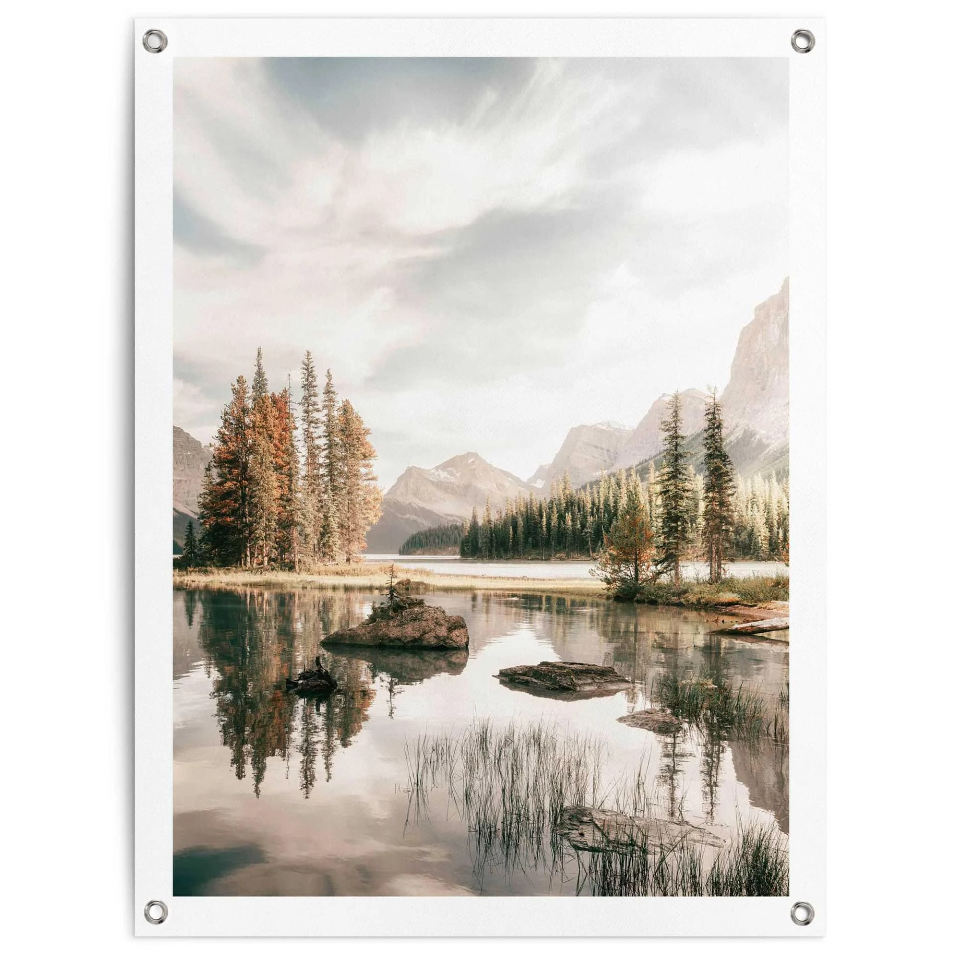 Poster REINDERS Bergsee - Beige Leinwandposter 60x80cm - Bild 5