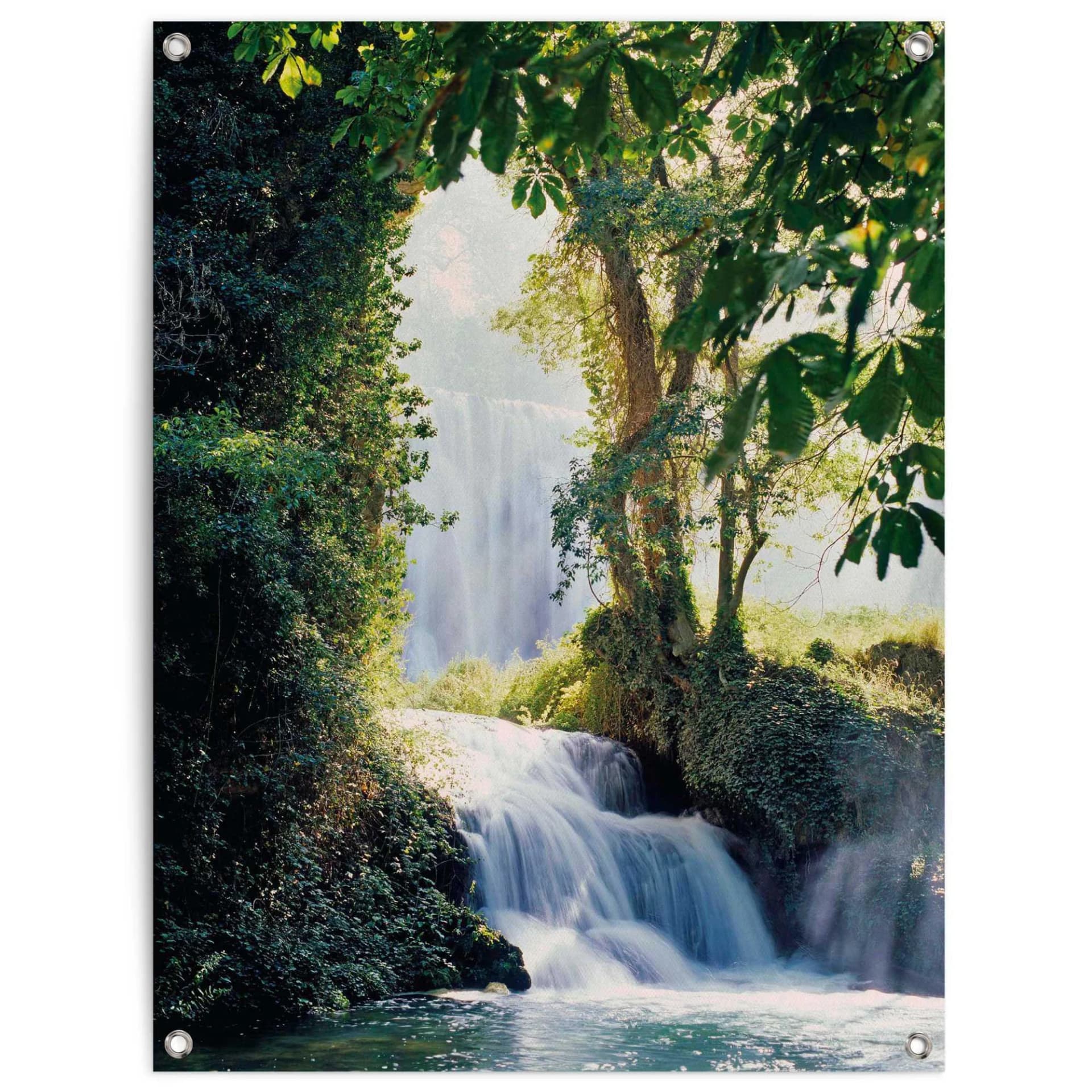 Poster REINDERS Wasserfall Grün Leinwand 60x80cm Outdoor
